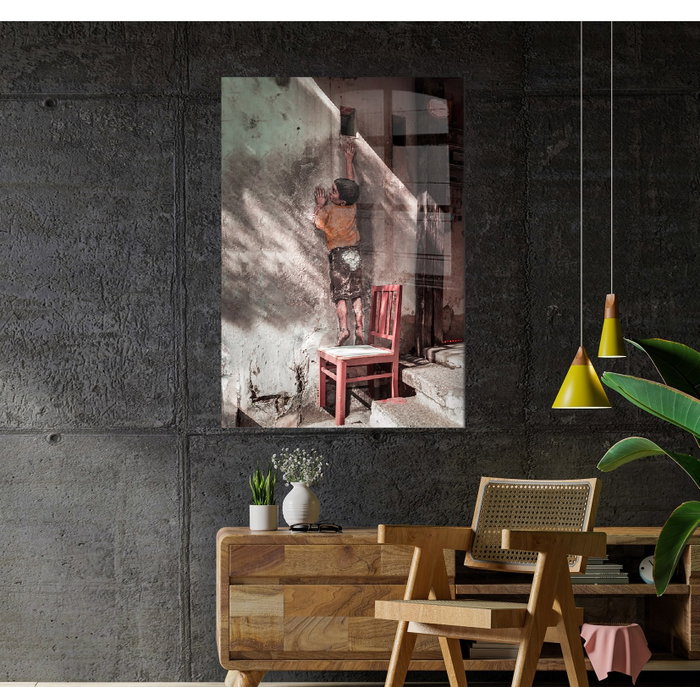 Wallity Cuadro decorativo de cristal templado Banksy 1888 - 70 x 100 cm